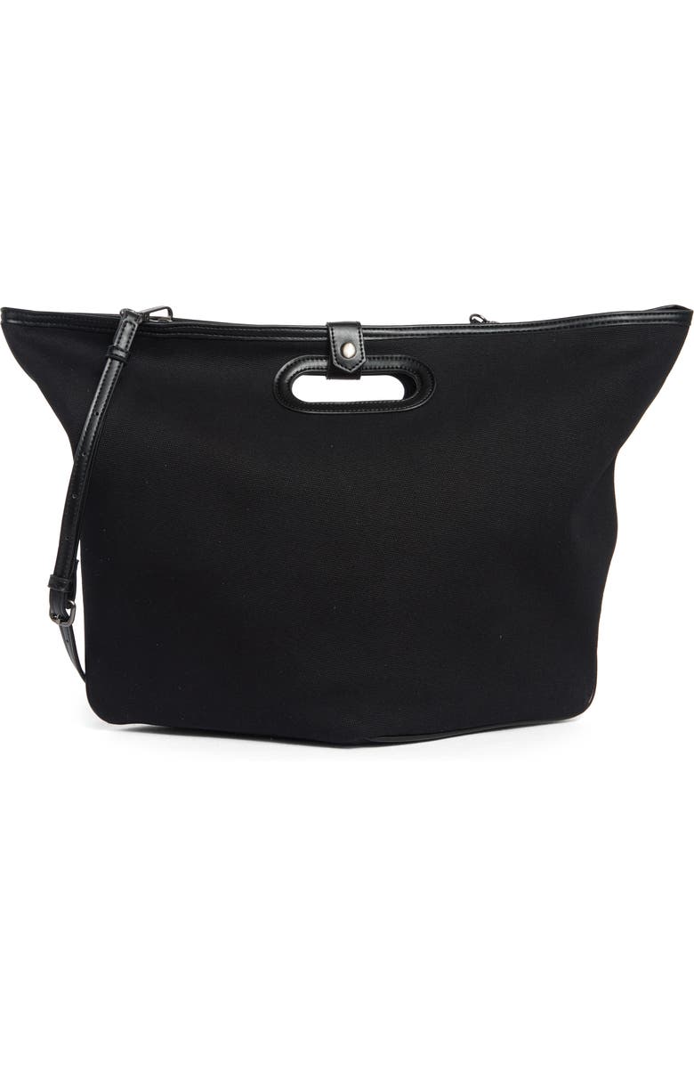 BCBG Canvas Water Repellent Tote Bag with Pouch, Main, color, Black
