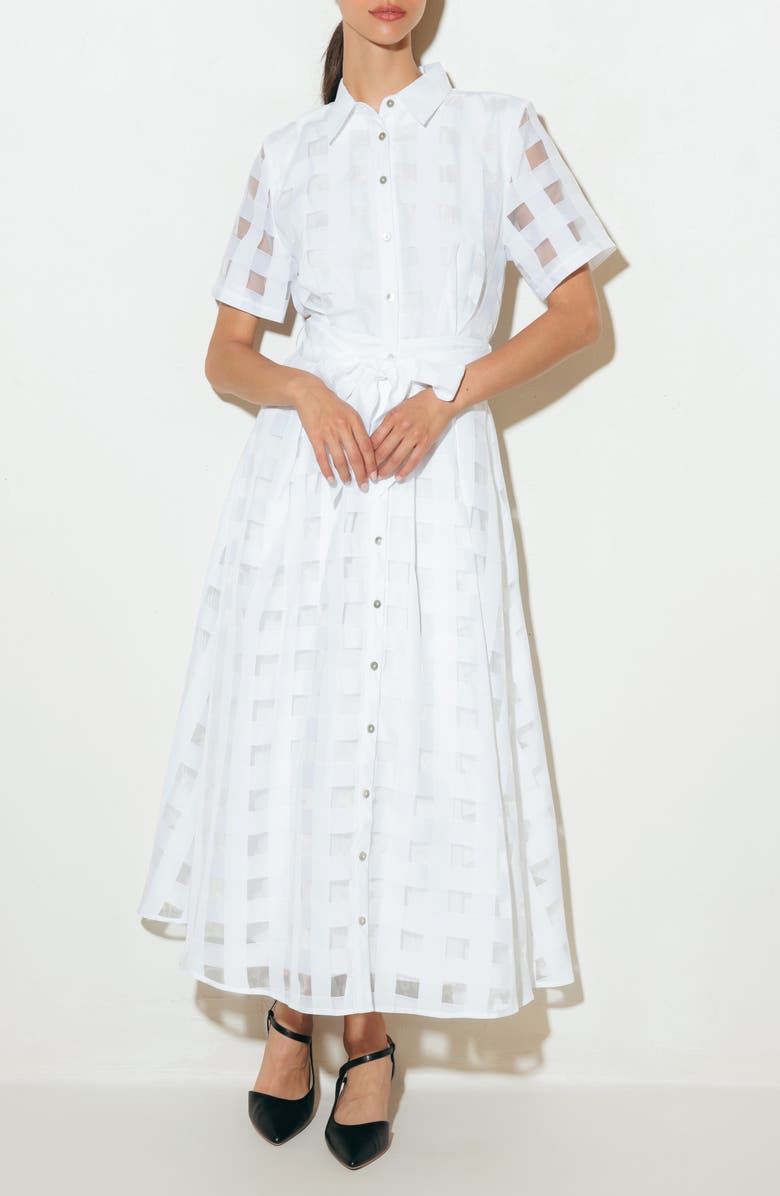 FREEMARKET Basketweave Organza Maxi Shirtdress, Alternate, color, 