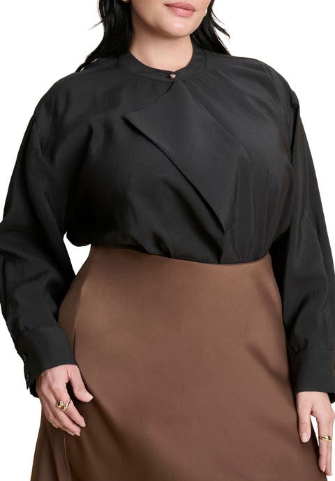 Surplice Collared Top (Plus)