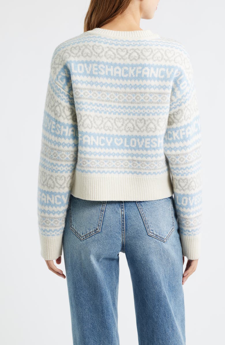 LoveShackFancy Emberly Crewneck Wool Sweater, Alternate, color, Winter Haze