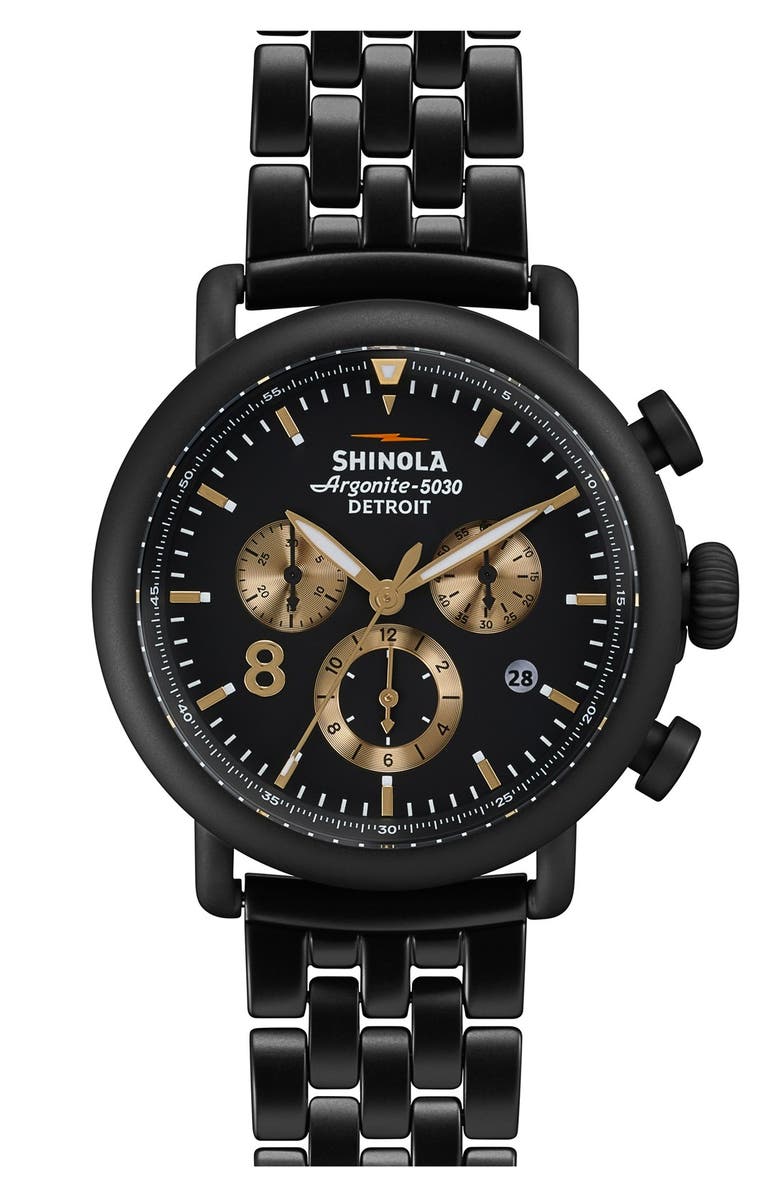 Shinola 'The Runwell Contrast Chrono' Bracelet Watch, 41mm, Main, color,