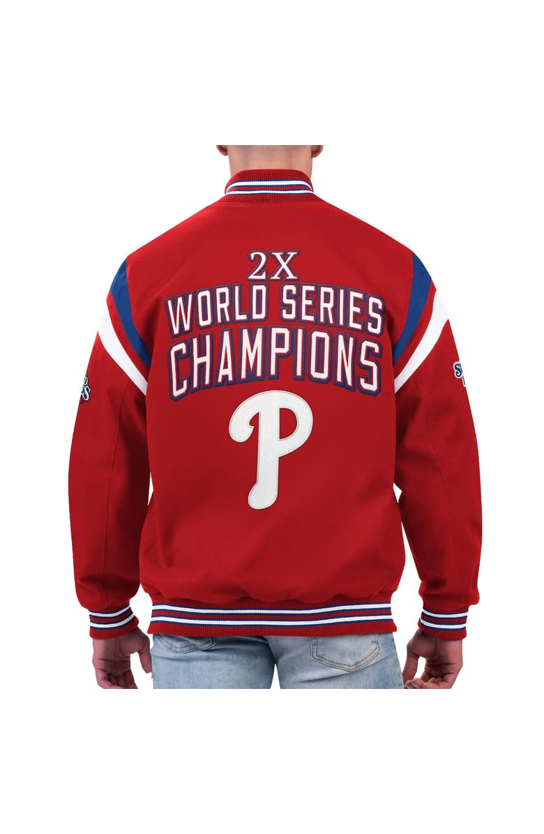G-III SPORTS BY CARL BANKS Men's G-III Sports by Carl Banks Red Philadelphia Phillies Quick Full-Snap Varsity Jacket, Alternate, color, Red