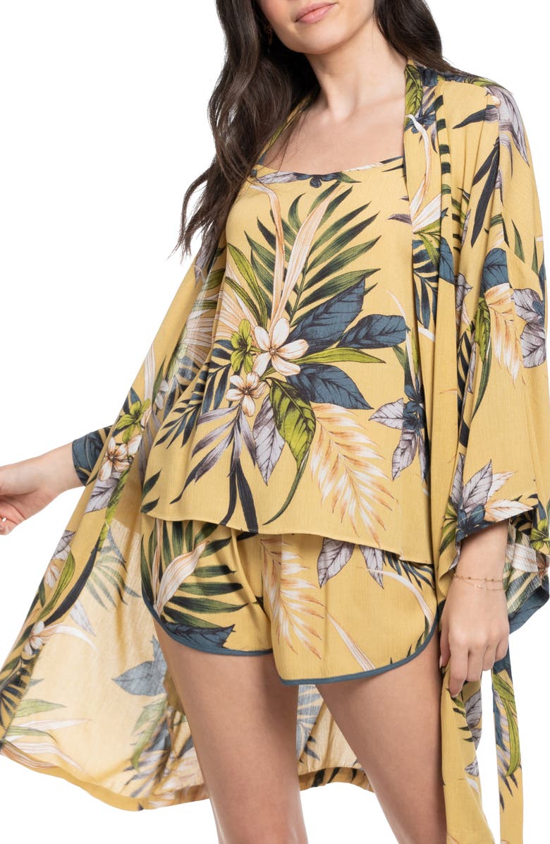 Midnight Bakery Yoryu Crinkle Short Pajamas, Alternate, color, Yellow