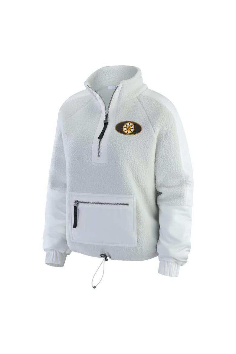Women's WEAR by Erin Andrews Gray Boston Bruins Polar Fleece Quarter-Zip Jacket, Alternate, color, Gray