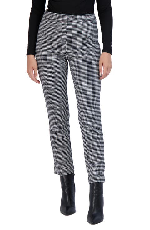 Houndstooth Straight Leg Pants