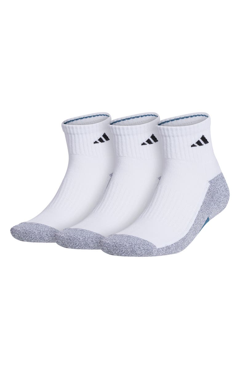 adidas Climacool 3-Pack Quarter Length Socks, Main, color, 
