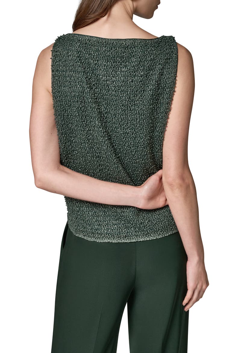Boat Neck Metallic Beaded Tank, Alternate, color, BLK FOREST