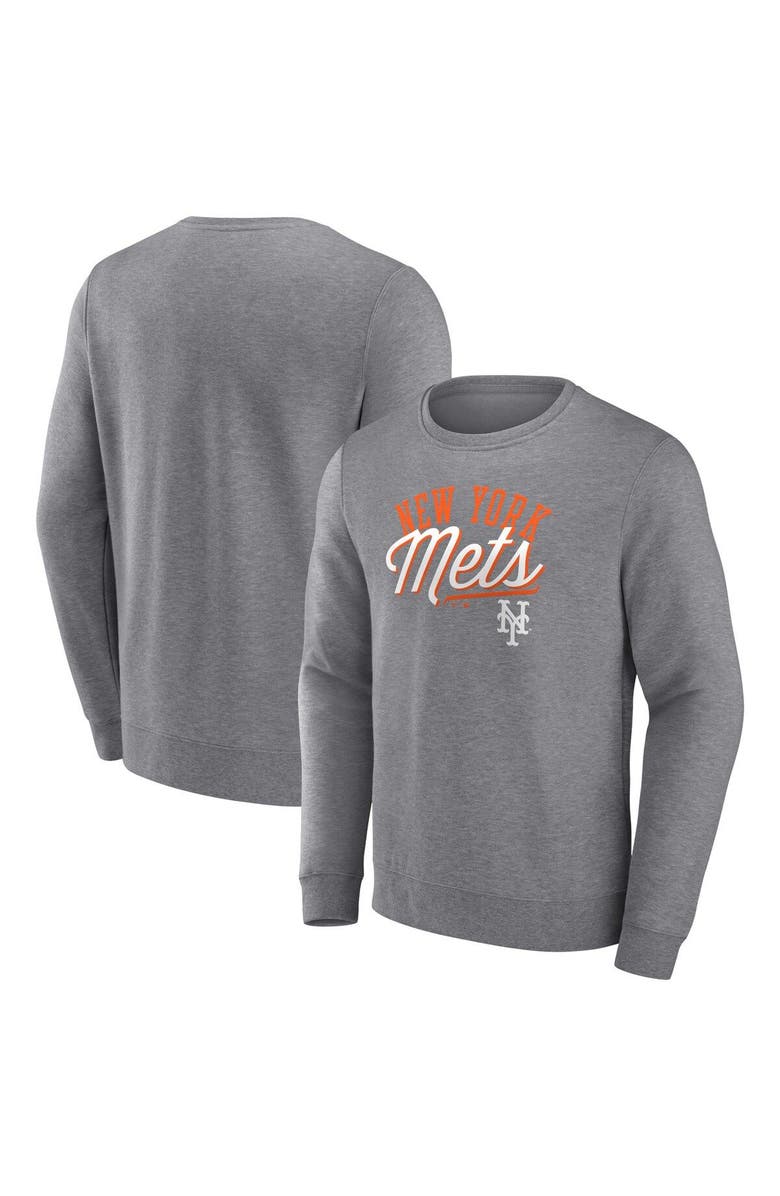FANATICS Men's Fanatics Branded Heather Gray New York Mets Simplicity Pullover Sweatshirt, Main, color, Heather Gray