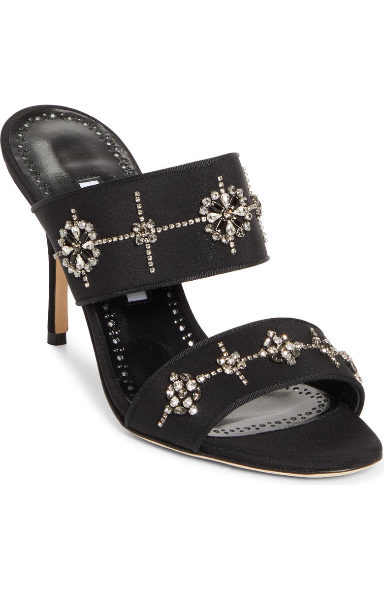 Manolo Blahnik Ralota Embellished Sandal, Main, color, Black