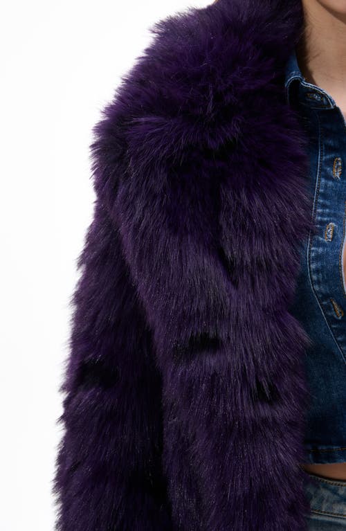 Azalea Wang Nagano Faux Fur Coat In Purple