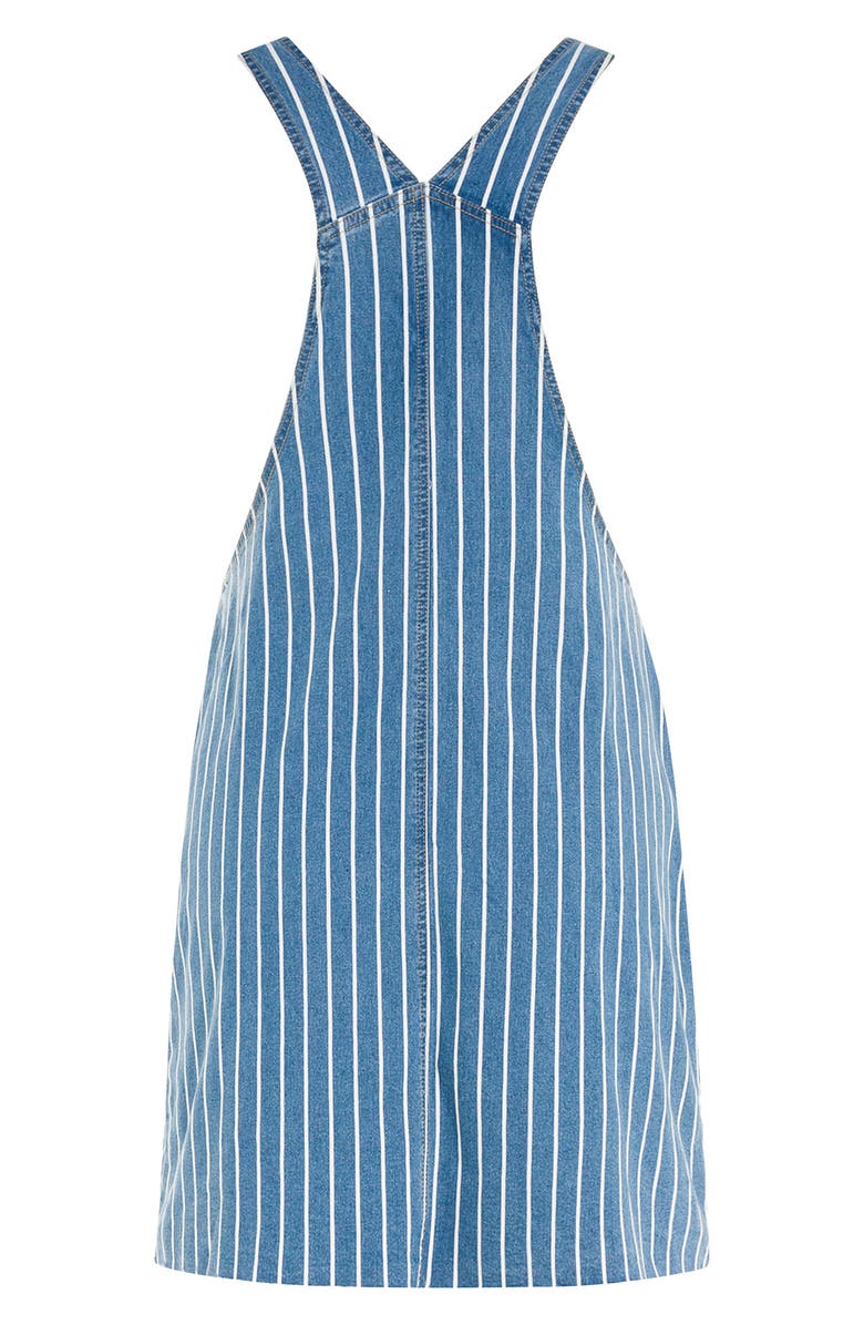 City Chic Stripe Denim Jumper Dress, Alternate, color, 