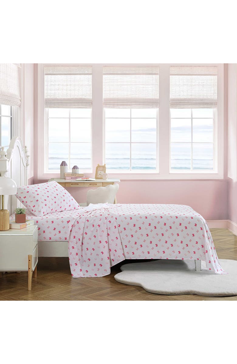 Nautica Axton Crab Print Microfiber Sheet Set, Alternate, color, Pink