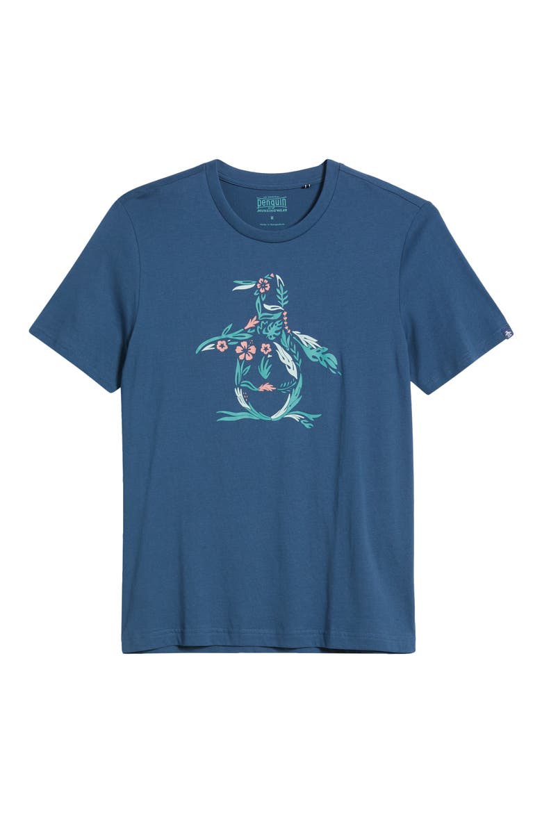 Floral Pete Organic Cotton Graphic T-Shirt, Alternate, color, BLUE WING TEAL
