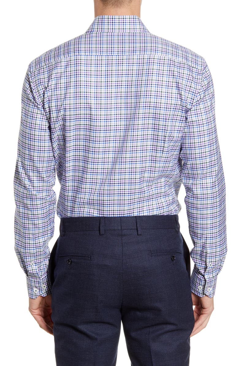 Bugatchi Trim Fit Check Dress Shirt, Alternate, color, 