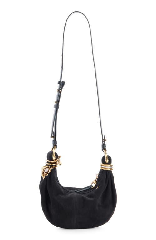 Chloé Bracelet Suede Hobo Bag In Black