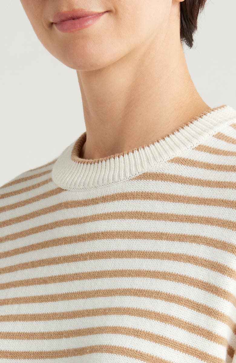 Marine Layer Suki Stripe Cotton Crewneck Sweater, Alternate, color, 