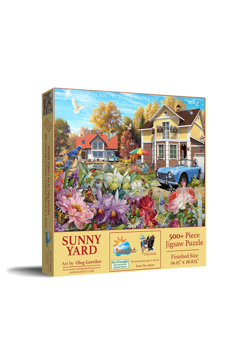 Sunsout Sunny Yard 500 piece Jigsaw Puzzle for Adults Large Pieces, Main, color, Multicolor