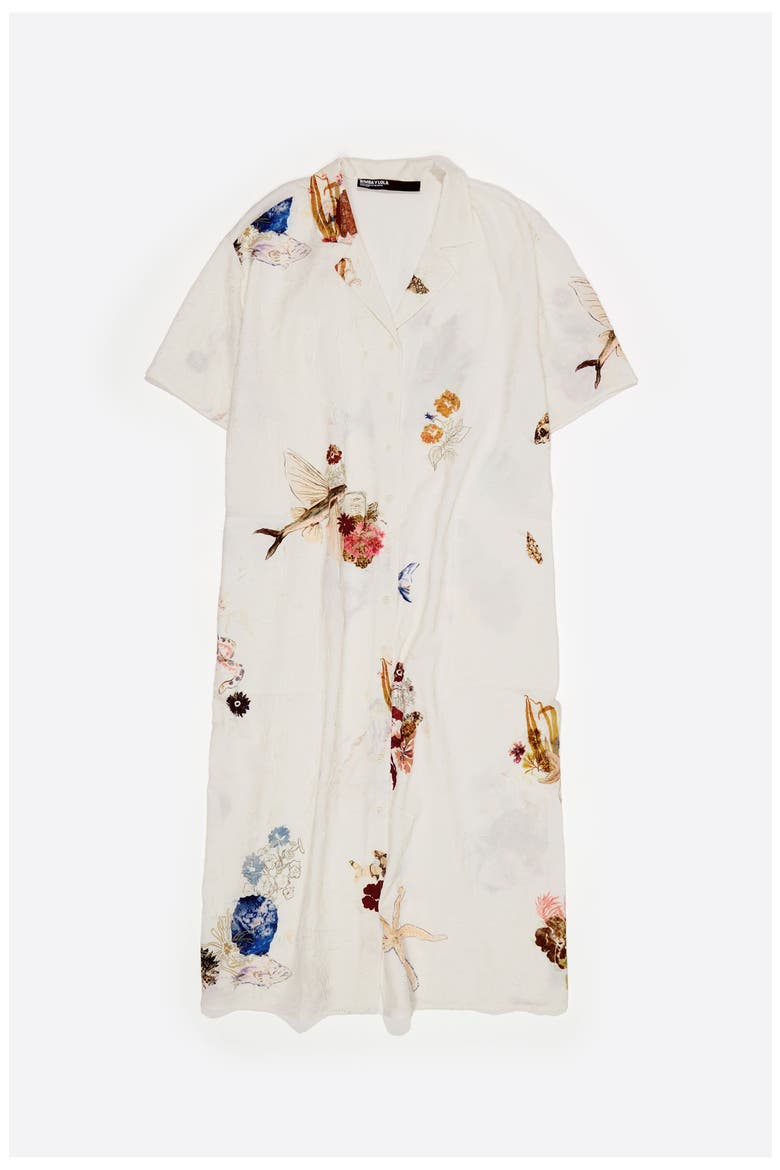 Off-White Seabed Wrinkled Fabric Shirt Dress, Alternate, color, SEABED OFF WHITE