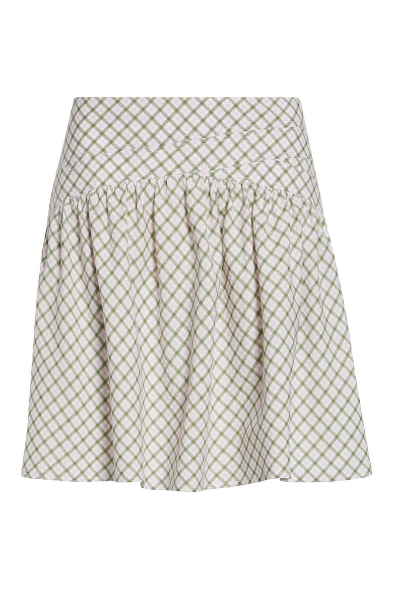 Wallis Plaid Cotton Blend Miniskirt, Alternate, color, ARMY GREEN PLAID