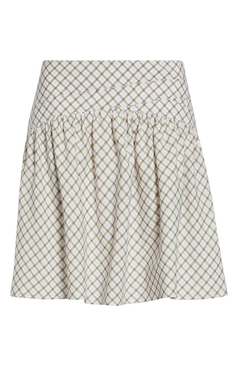 Derek Lam 10 Crosby Wallis Plaid Cotton Blend Miniskirt, Alternate, color, Army Green Plaid