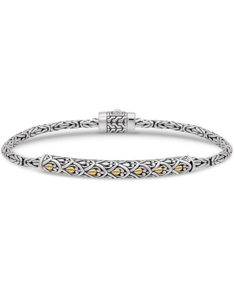Dragon Skin with Borobudur Chain Bracelet in Sterling Silver and 18K Gold