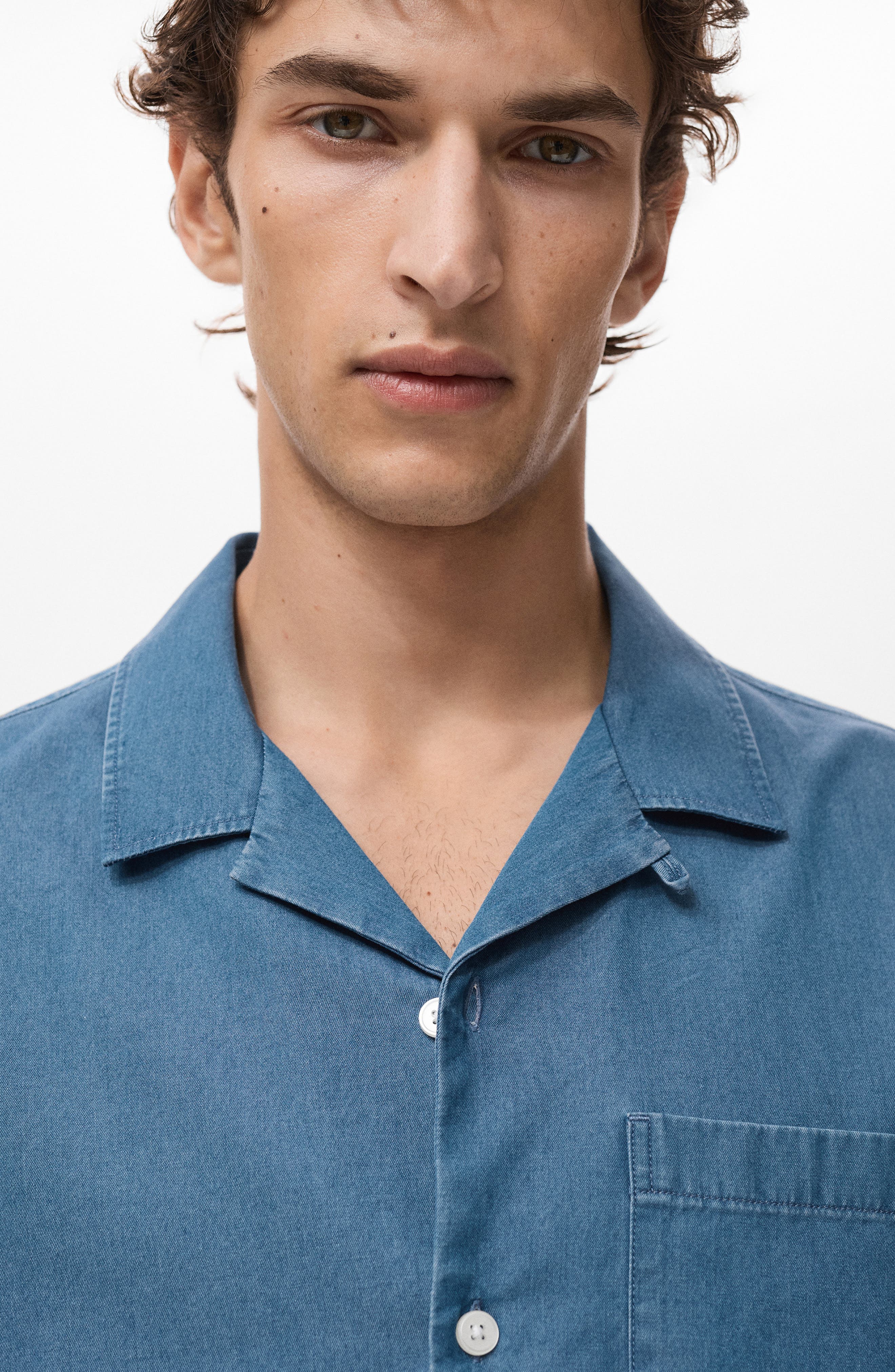 Cotton Denim Camp Shirt - image 2