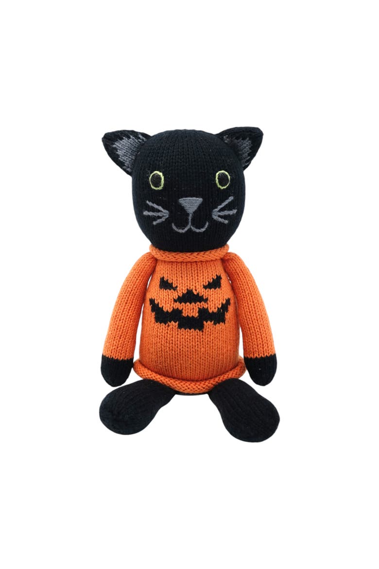Knit Halloween Cat Toy, Main, color, Black and Orange