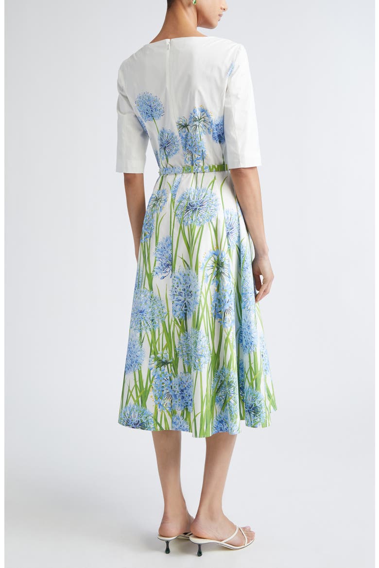 Allium Cotton Stretch Poplin Belted Dress, Alternate, color, BLUE/ WHITE