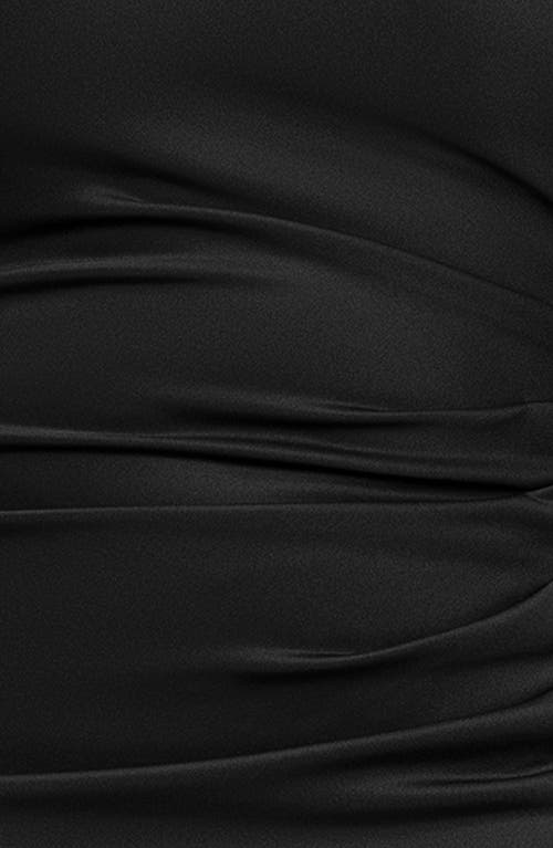 Xscape Evenings Pleated One-shoulder Mermaid Gown In Black