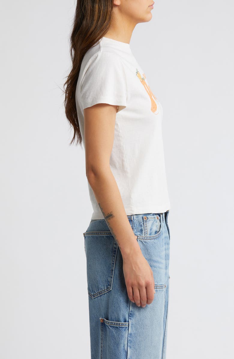 Re/Done Peach Cotton Graphic T-Shirt, Alternate, color, 