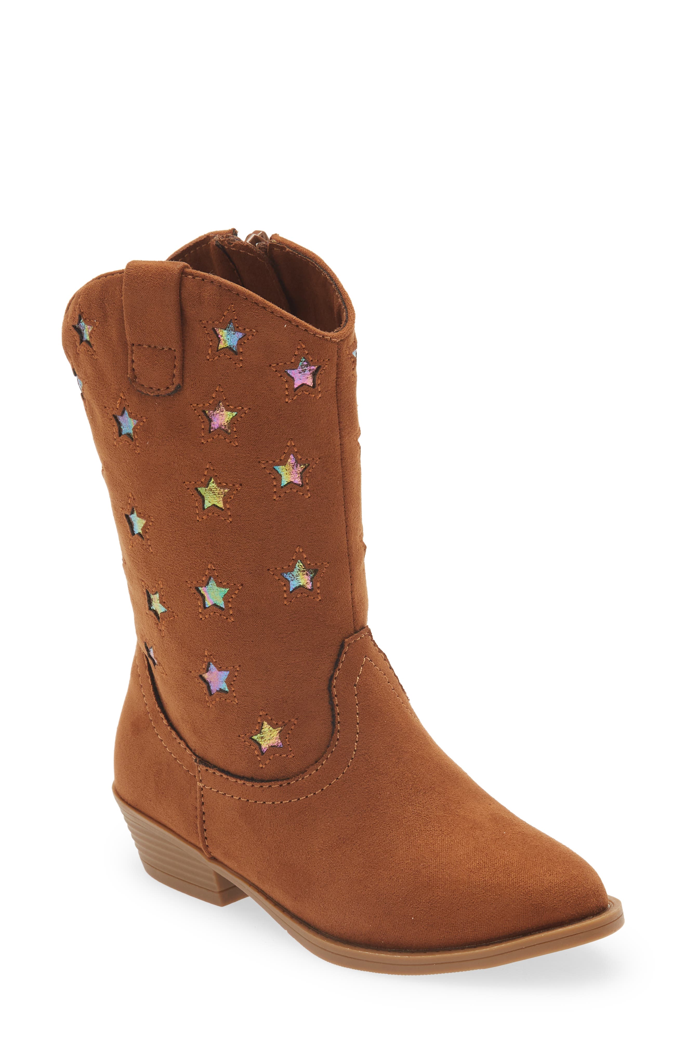 Kids' Charli Cowboy Boot, Main, color, TAN CHESTNUT