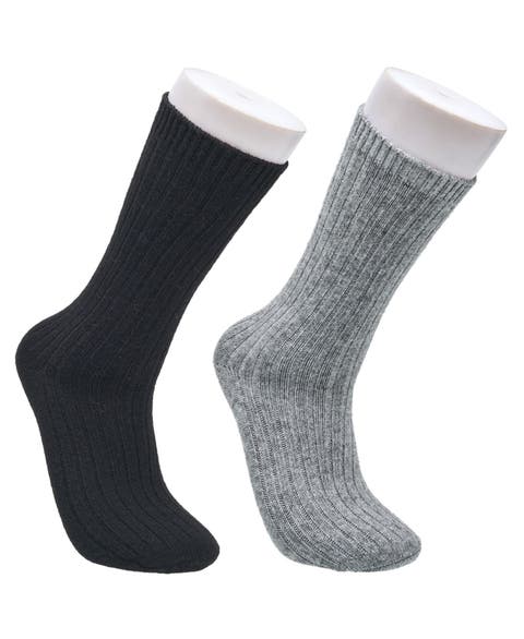 Cashmere Flat Crew Sock 2-Pack