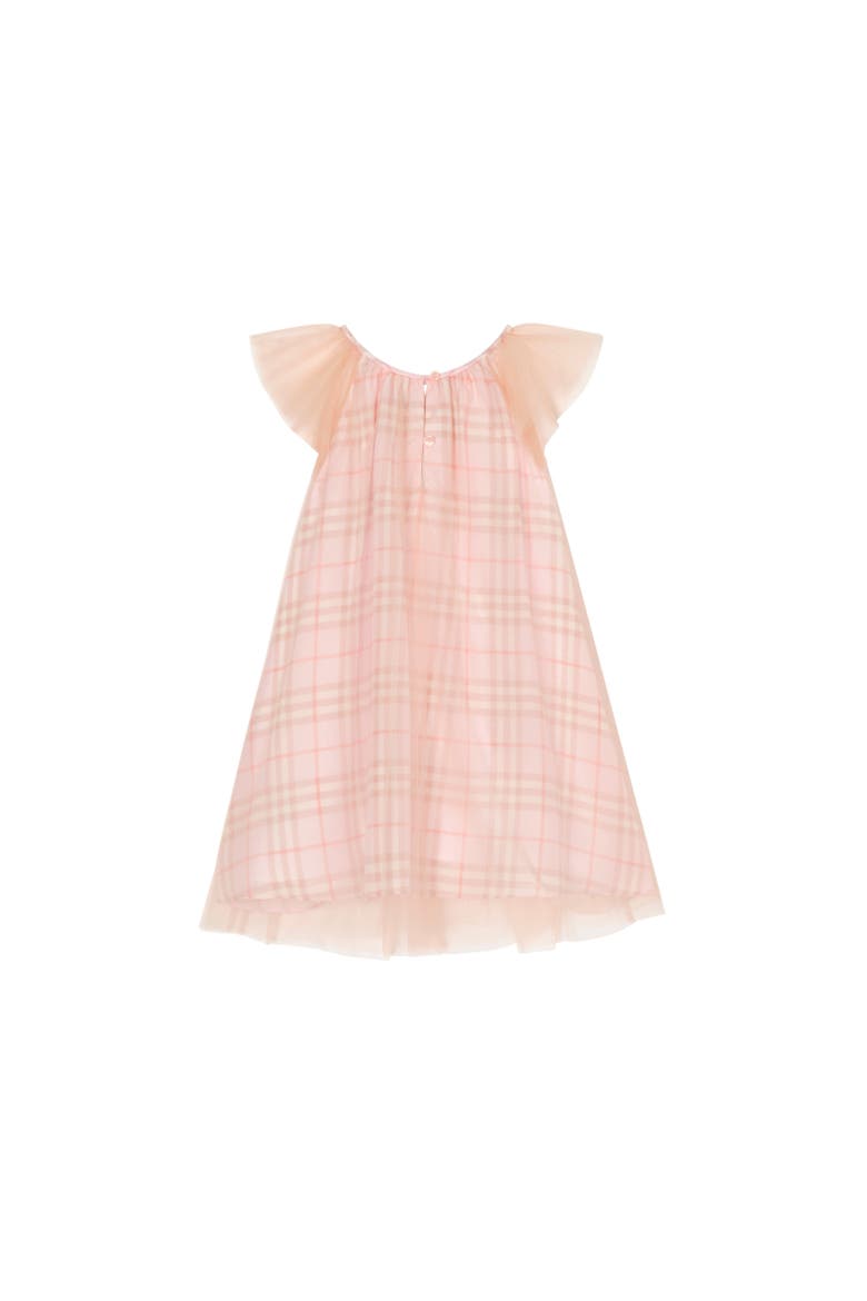 Silk Check Dress, Alternate, color, Rose quartz