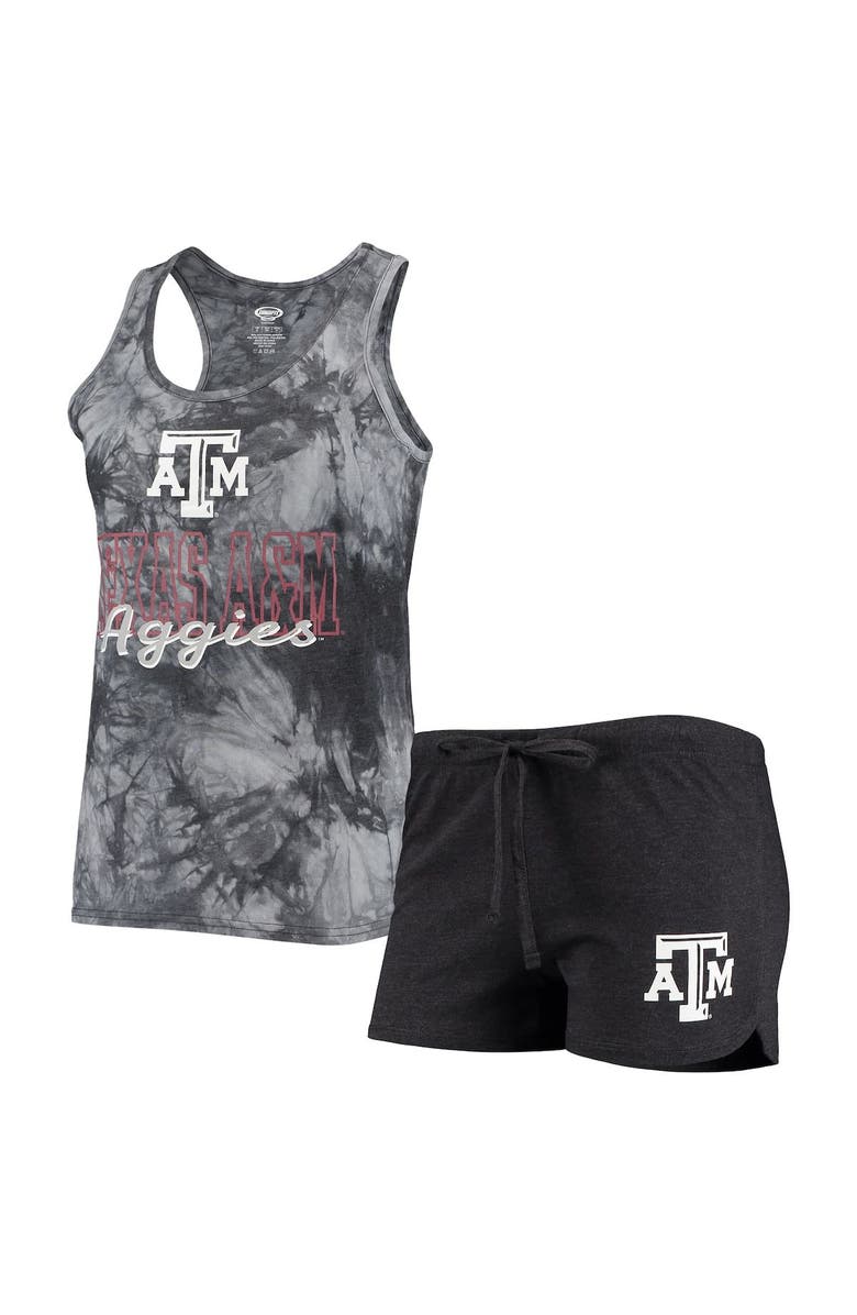 CONCEPTS SPORT Women's Concepts Sport Charcoal Texas A&M Aggies Billboard Tie-Dye Tank Top & Shorts Set, Alternate, color, Charcoal