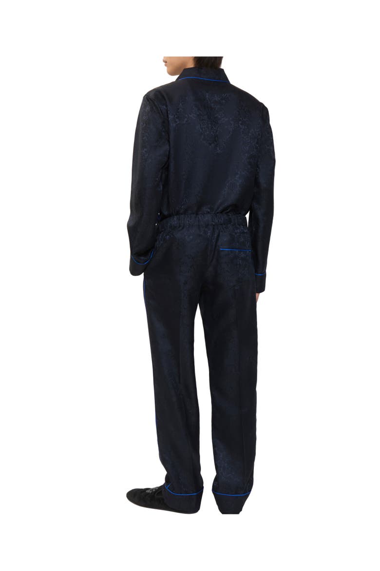 Sunflower Silk Pyjama Trousers, Alternate, color, Silhouette black