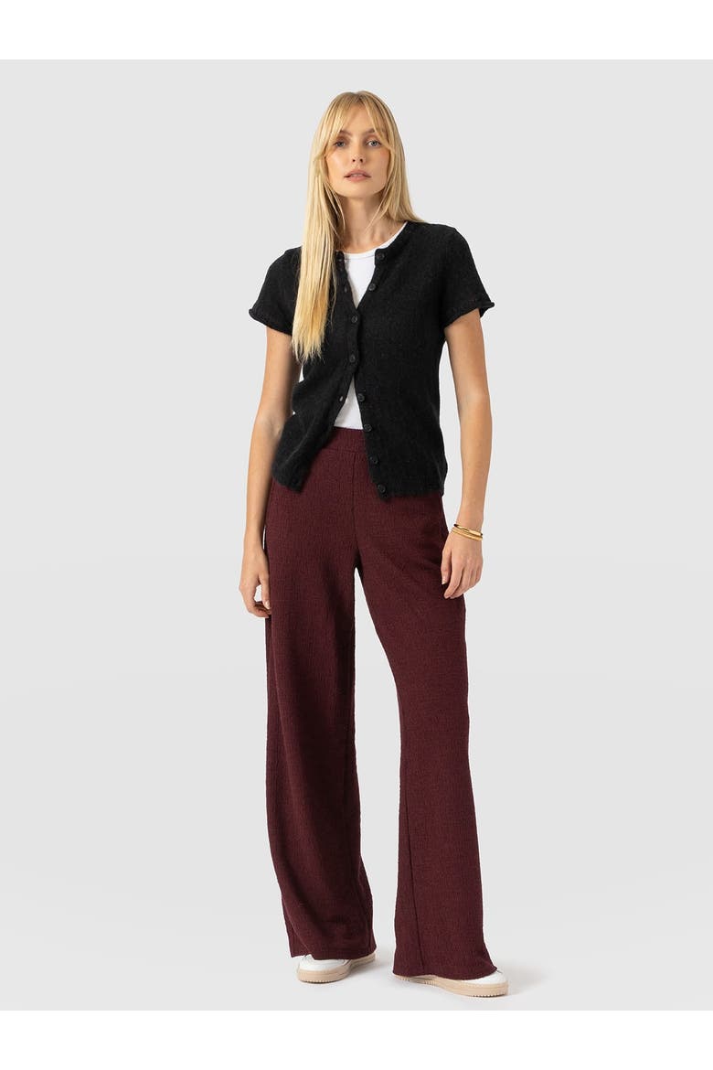 Keller Wide Leg Pant, Main, color, Burgundy Boucle
