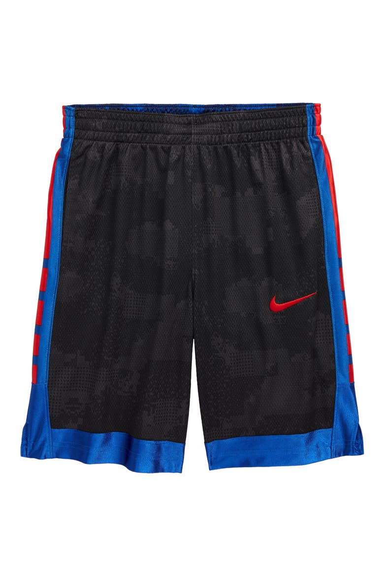 Kids' Elite Basketball Shorts, Main, color, GREY/ BLACK/ UNIVERSITY RED
