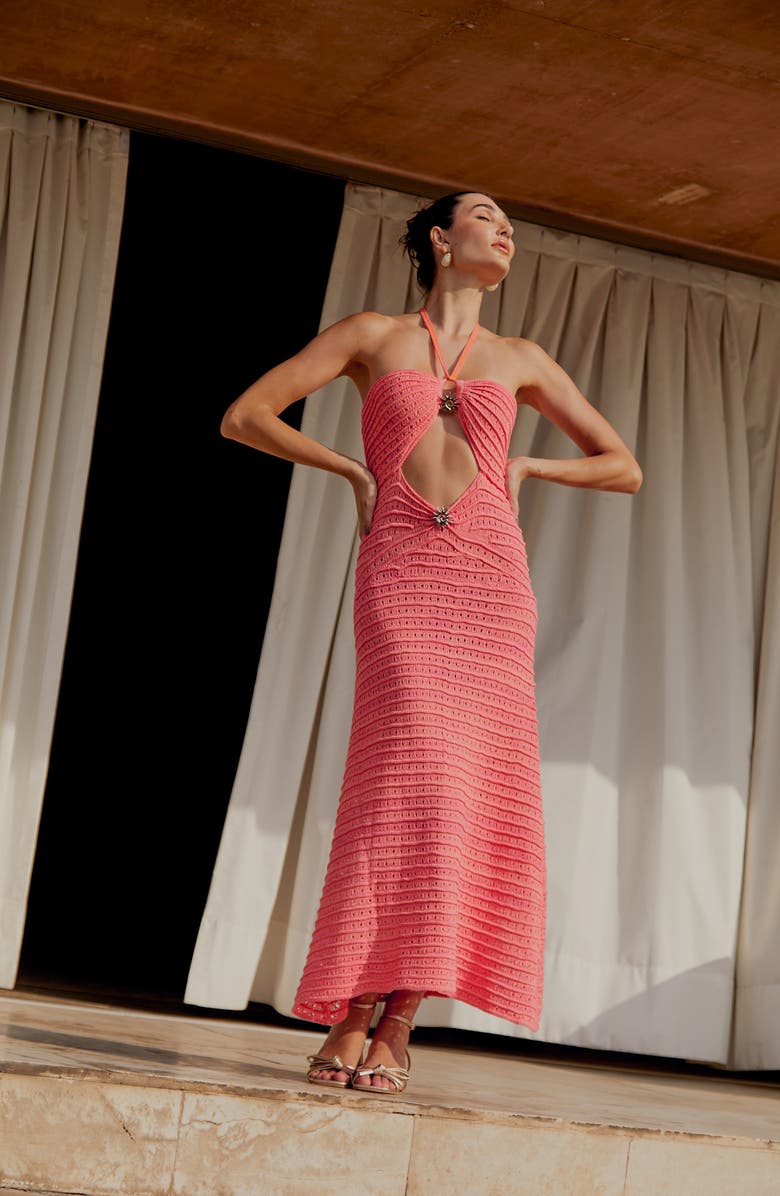 Capittana Zully Sunset Crochet Cover-Up Dress, Alternate, color, Gradient