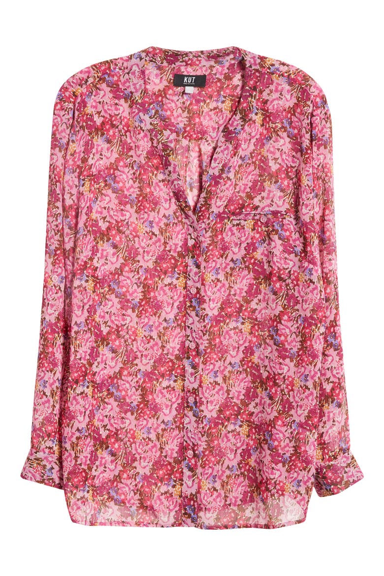 Jasmine Roll Sleeve Top, Main, color, ANZIO-IVORY/RED