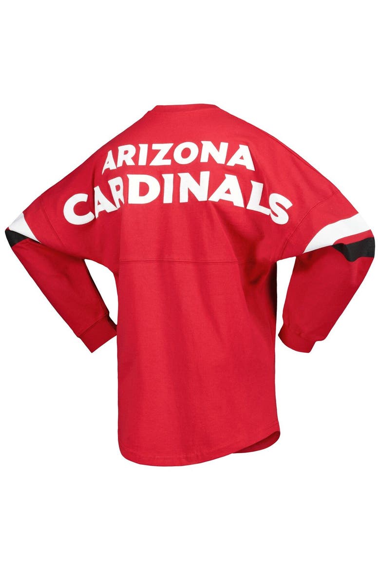 Women's Fanatics Branded Cardinal Arizona Cardinals Spirit Jersey Lace-Up V-Neck Long Sleeve T-Shirt, Alternate, color, Cardinal