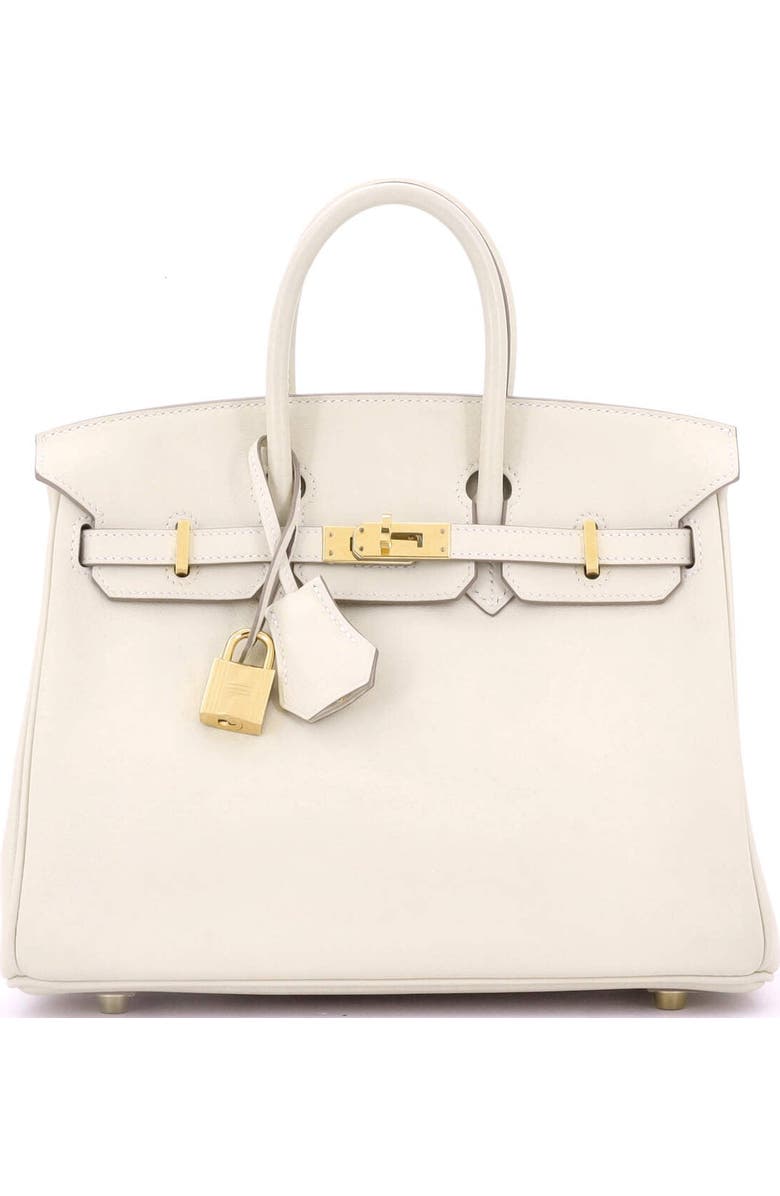 Pre-Owned Hermes Birkin Handbag Light Swift with Gold Hardware 25, Main, color,