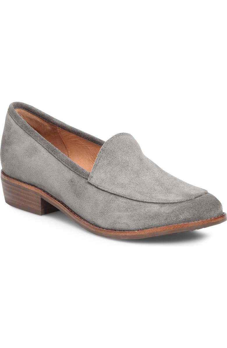 Söfft Napoli Loafer, Main, color, Smoke Suede