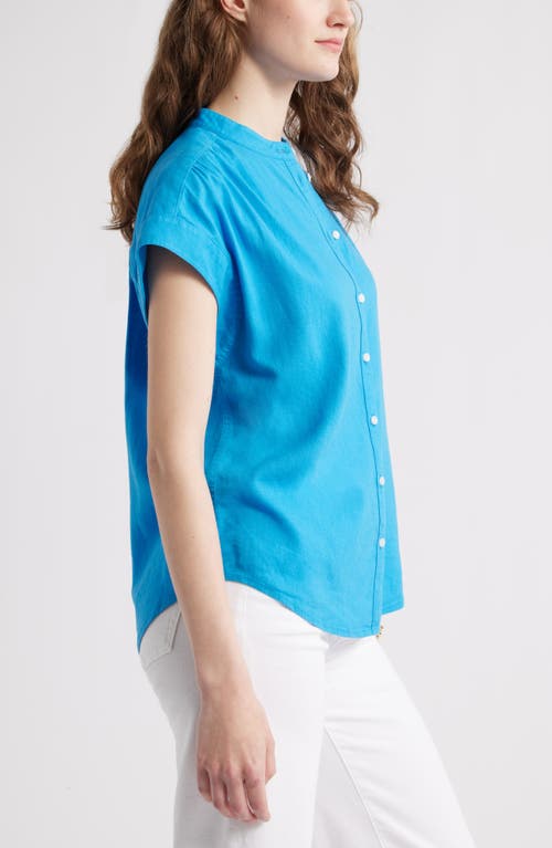Caslonr Caslon(r) Easy Cap Sleeve Linen Blend Button-up Shirt