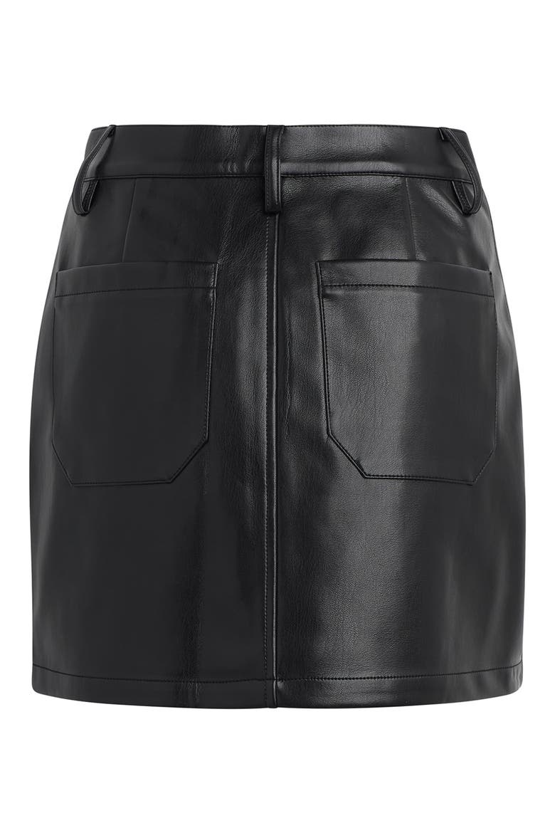 The Mimi Faux Leather Miniskirt, Alternate, color, RAVEN