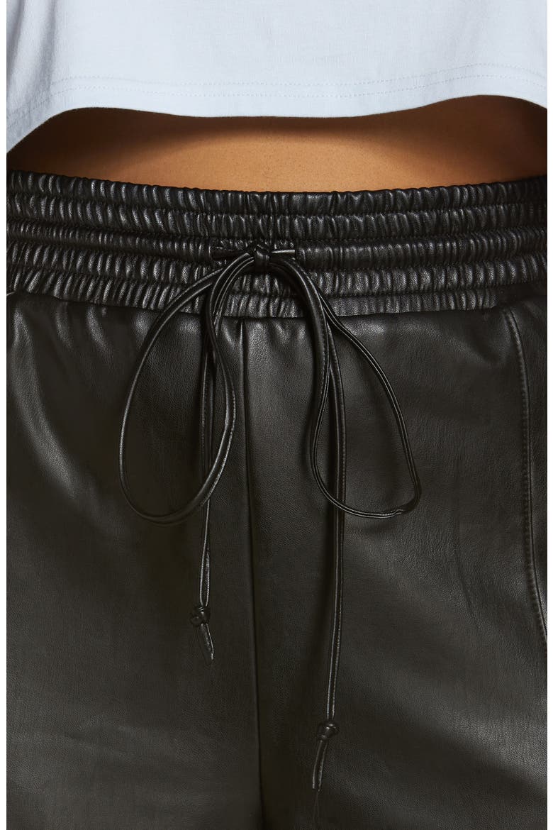 Faux Leather Wide Leg Pants, Alternate, color, BLACK