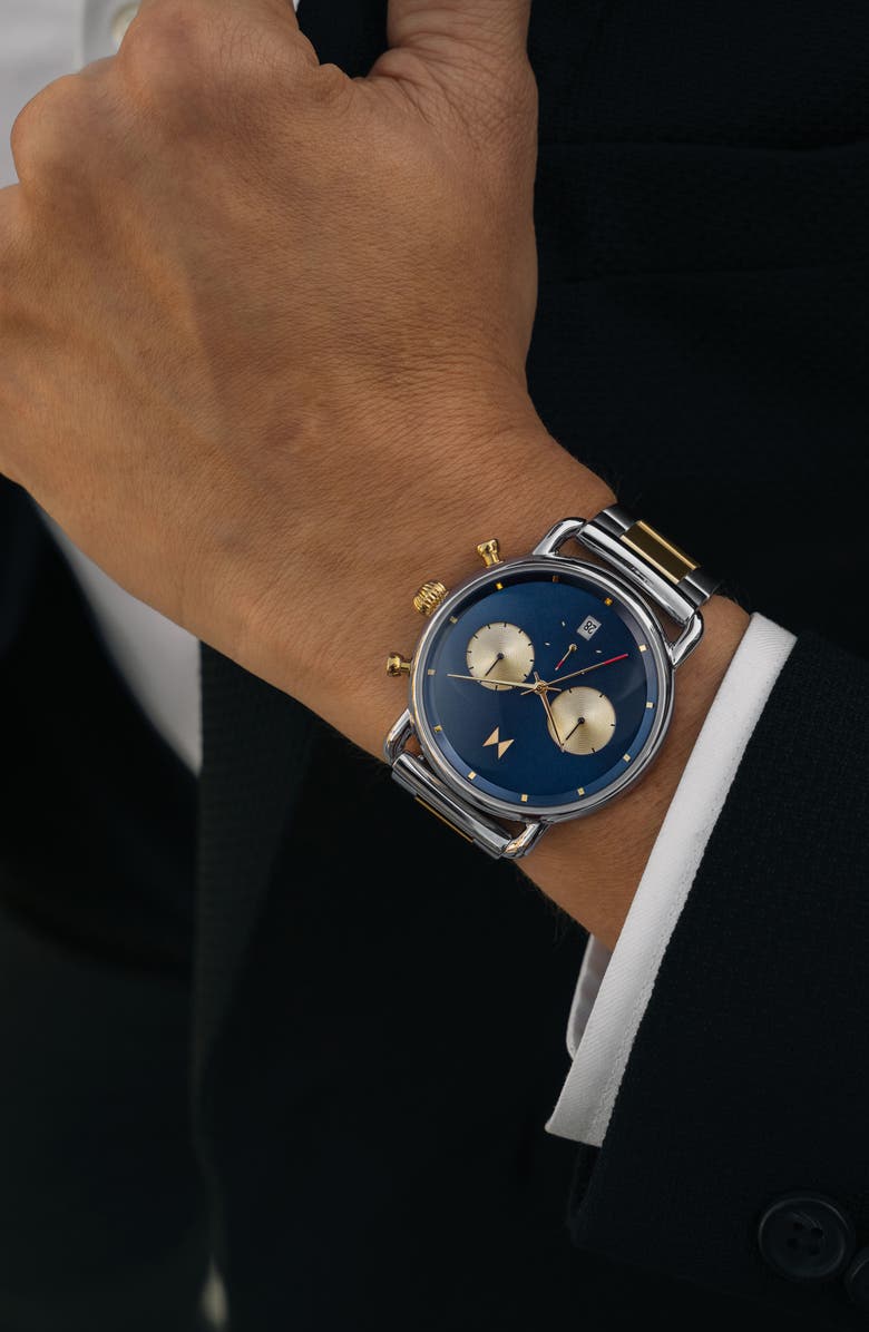 MVMT Blacktop Chronograph Bracelet Watch, 42mm, Alternate, color, 