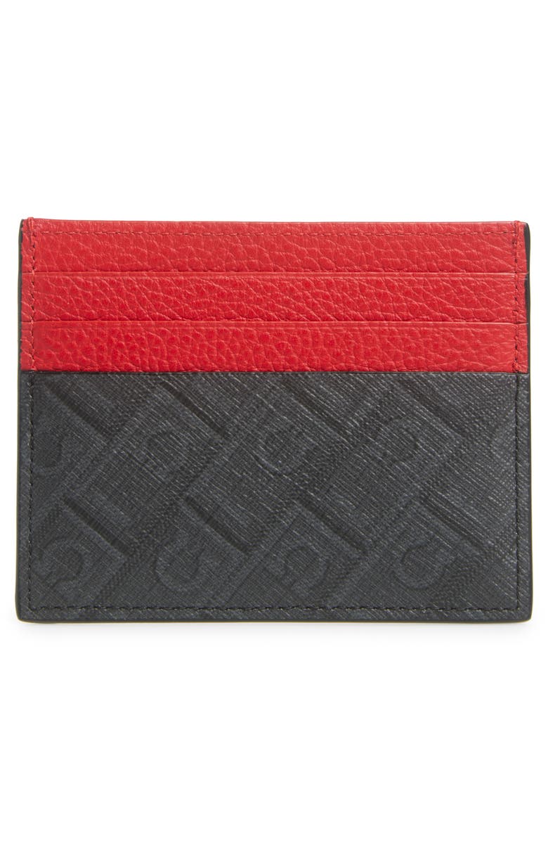 FERRAGAMO Gancio Monogram Leather Card Case, Alternate, color,