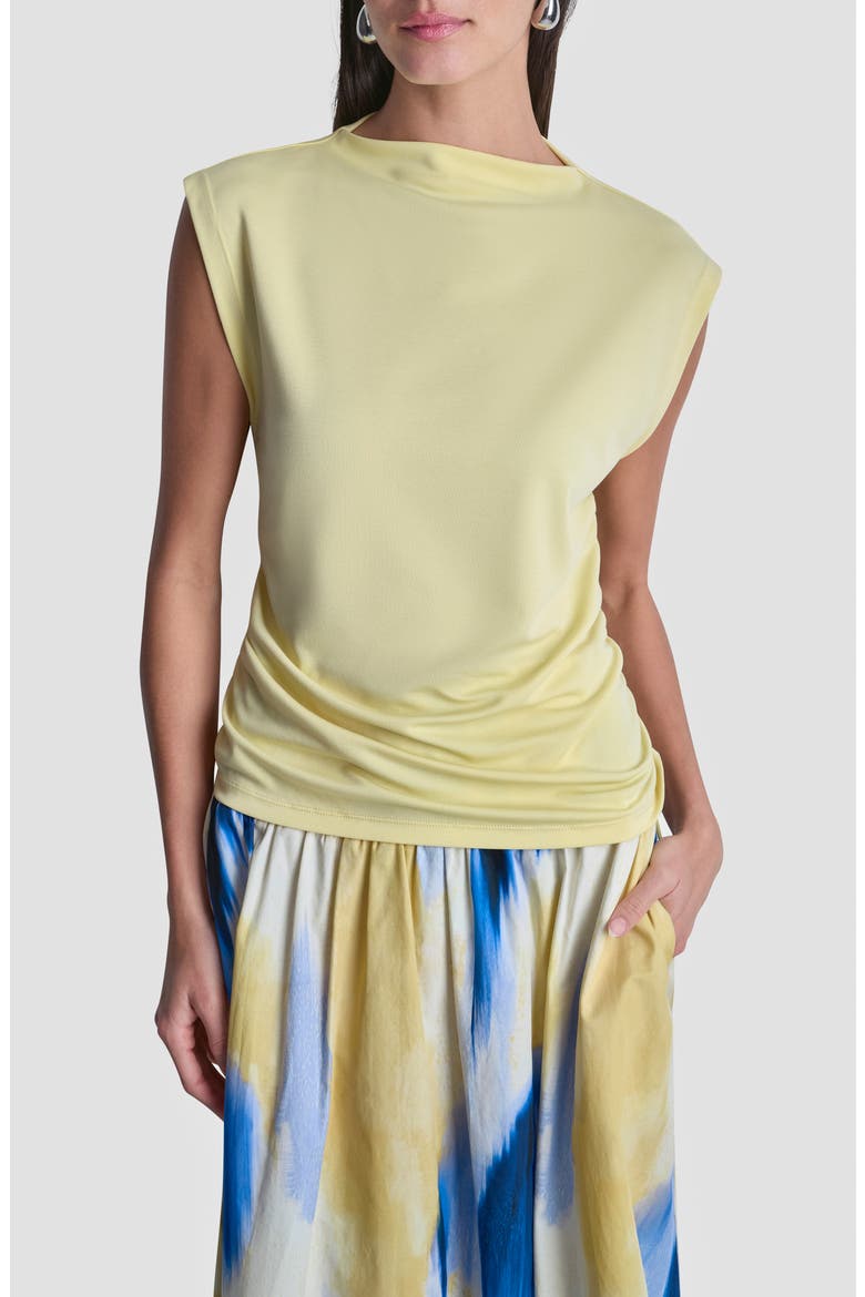 Side Ruched Knit Top, Main, color, BUTTERCREAM