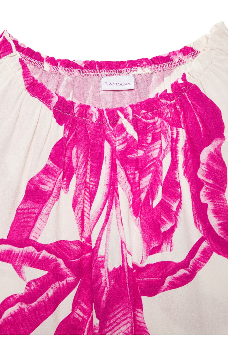 Tropical Print Shift Dress, Alternate, color, Ivory Pink