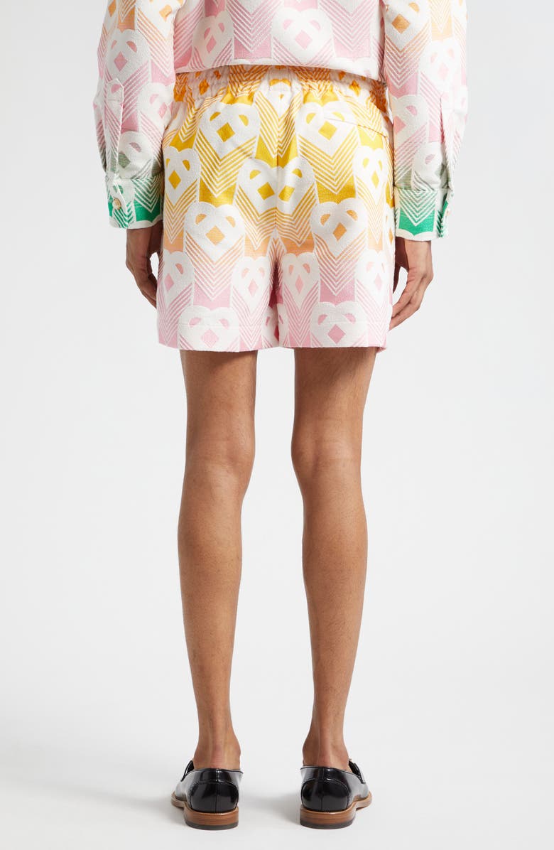 Casablanca Gradient Heart Terry Cloth Shorts, Alternate, color, 